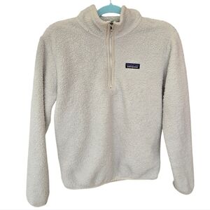 Patagonia Los Gatos Fleece Pullover Womens Medium White Sherpa Quarter Zip